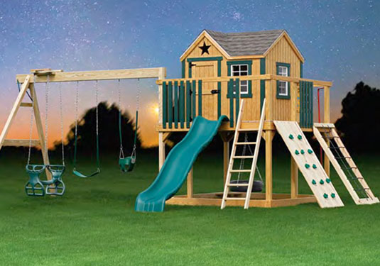 Kids Wooden Swing Sets Best Outdoor Playground Set With 