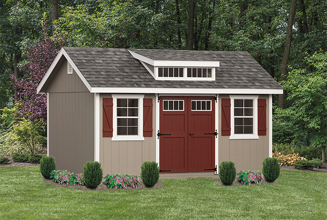 10'x16' Classic - Painted with Optional Shed Dormer & Transom Windows in Doors