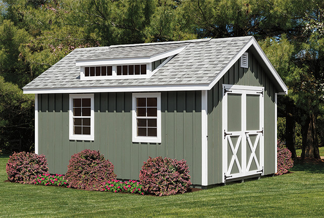 12'x16' Classic Painted Board & Batten with Optional Dormer