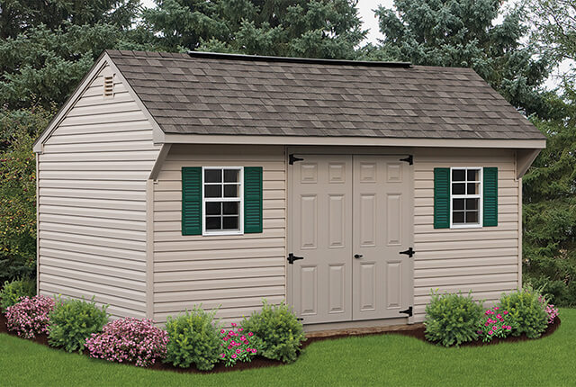 10'x16' Quaker with Painted Doors and Ridge Vent
